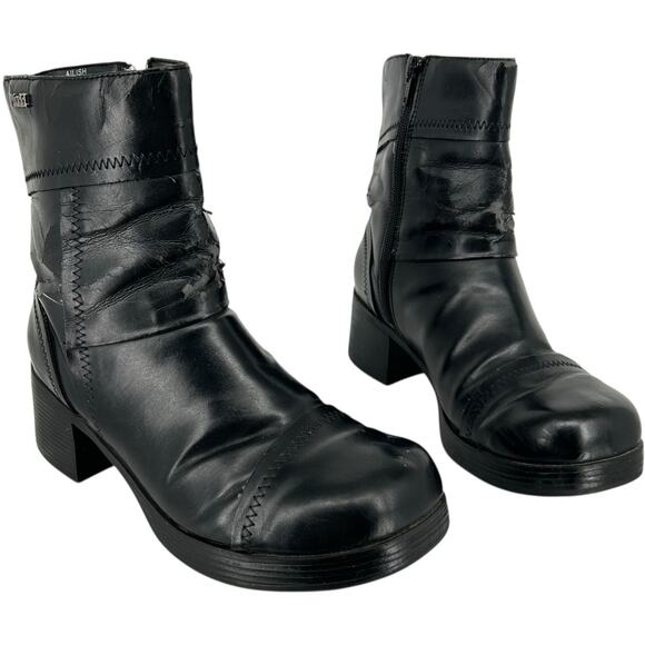 Vintage 00s y2k Women's Black MUDD Ailish Chunky Platform Boots Sz 8M - Picture 1 of 9